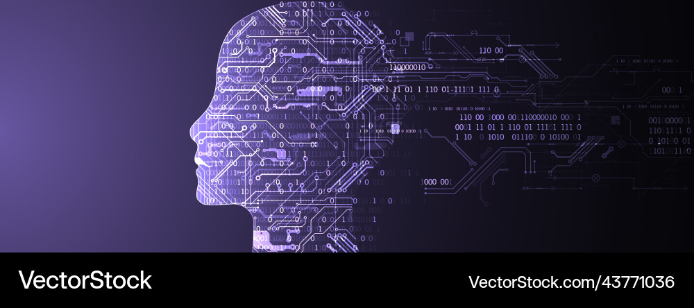 Artificial intelligence ai and big data concept Vector Image