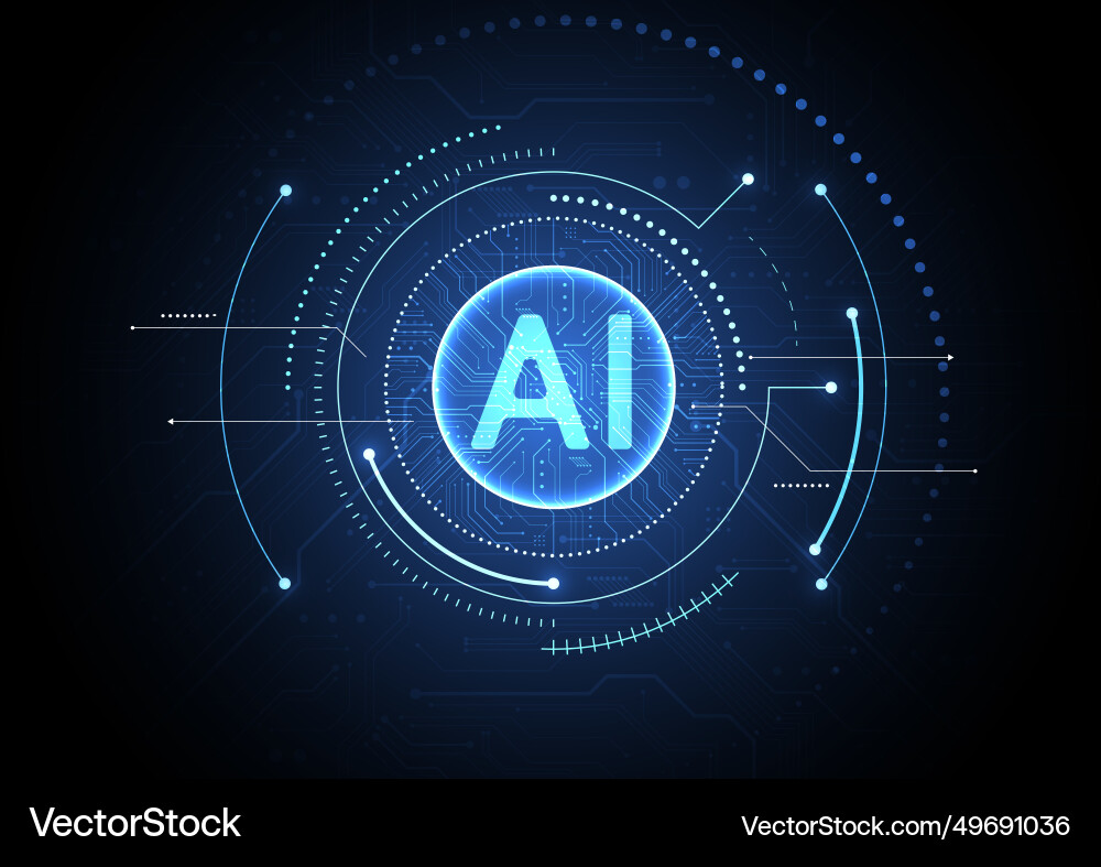 Artificial intelligence chipset on circuit board Artificial intelligence chipset on circuit board Vector Image