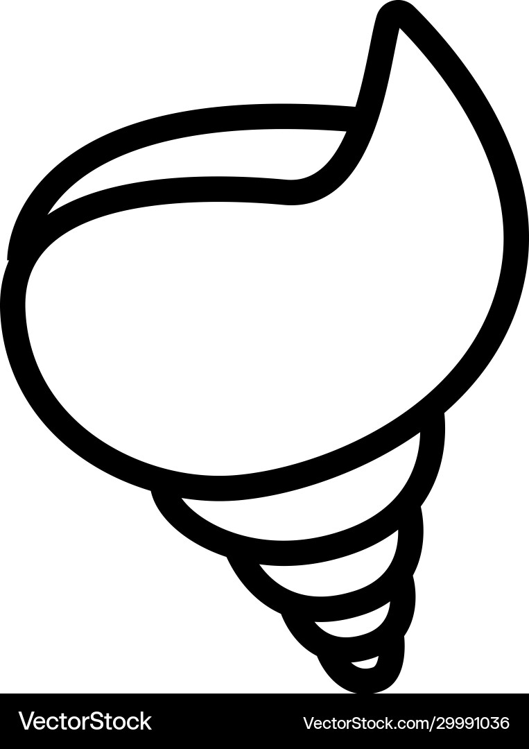 Beautiful shell icon isolated contour Beautiful shell icon isolated contour vector image