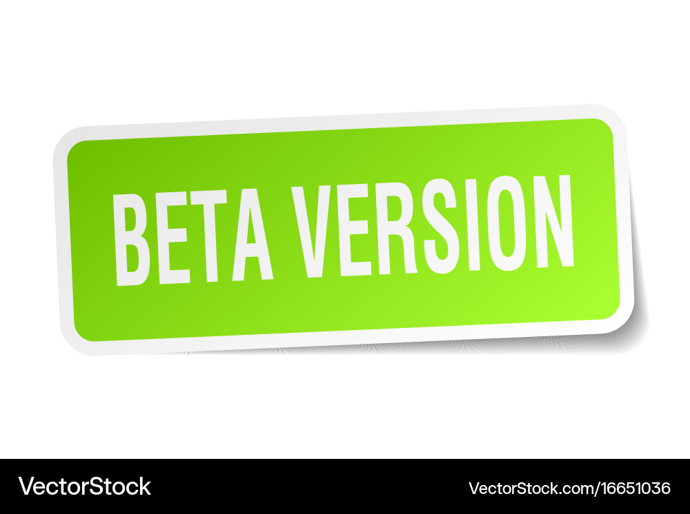 Beta version square sticker on white Vector Image