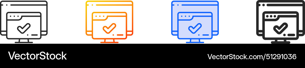 Browser iconthin linear gradient blue stroke Browser iconthin linear gradient blue stroke Vector Image