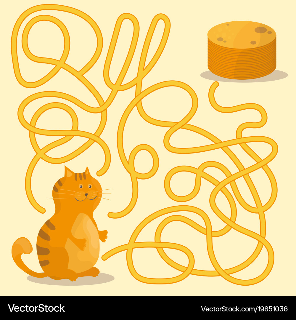 Cartoon paths or maze puzzle activity game Vector Image