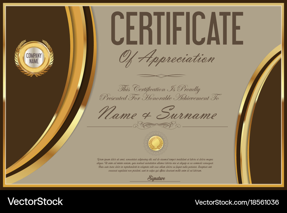 Certificate template retro design 13 Vector Image