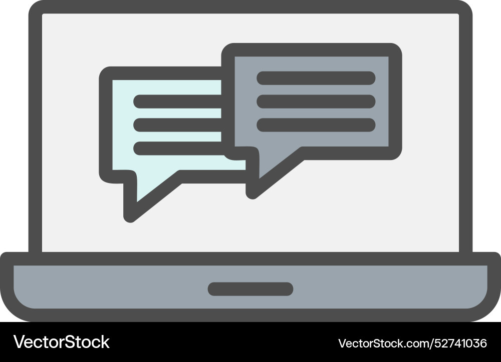 Chat line filled icon design Vector Image