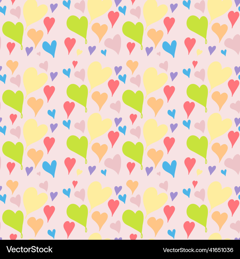Colourful heart seamless pattern Colourful heart seamless pattern vector image
