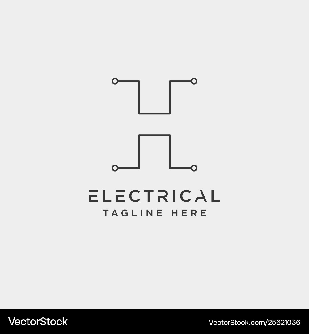 Connect or electrical h logo design icon element vector image