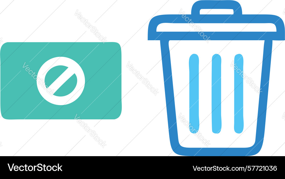 Delete and no entry trash can icons design vector image