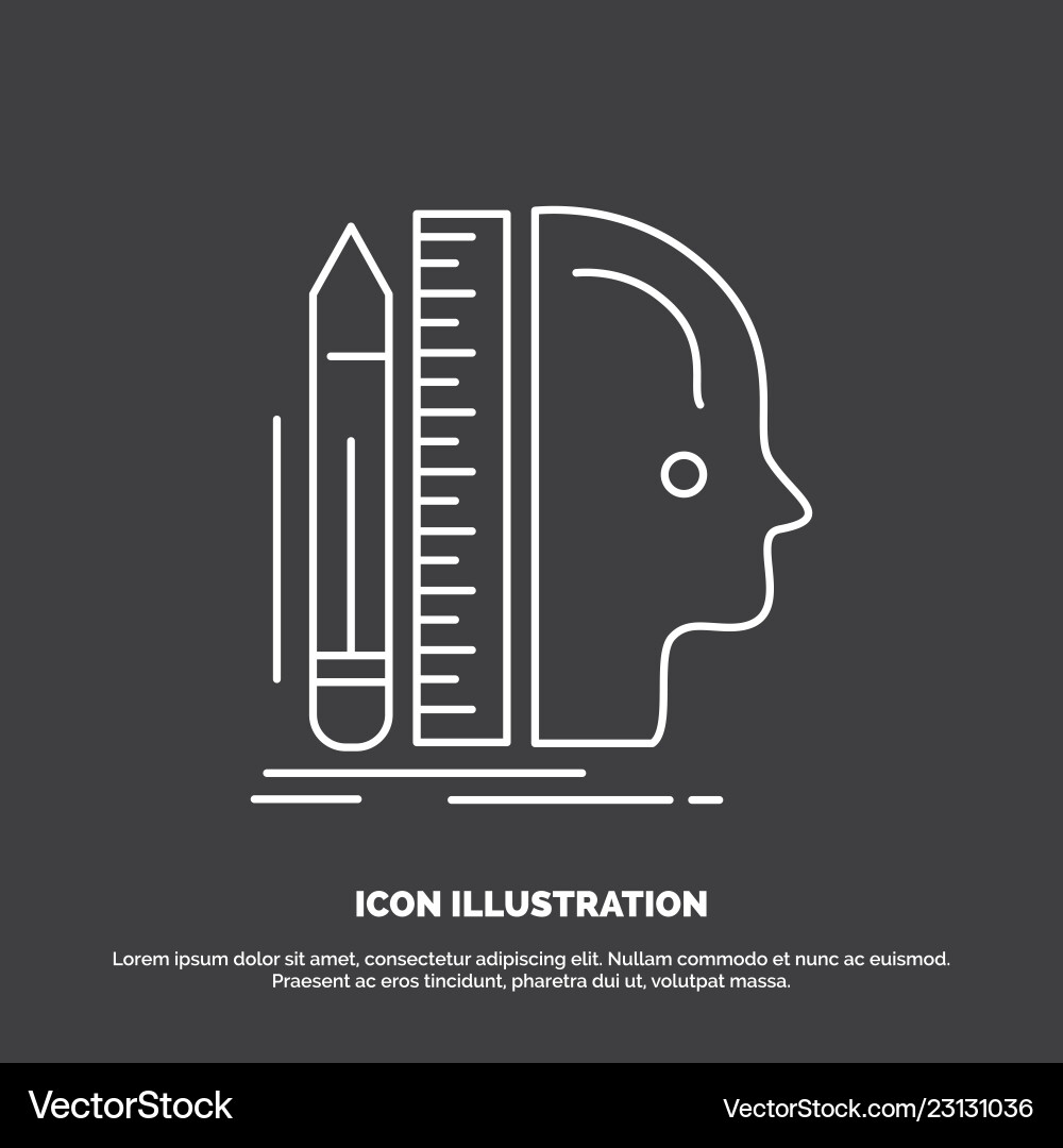 Design human ruler size thinking icon line symbol Design human ruler size thinking icon line symbol vector image