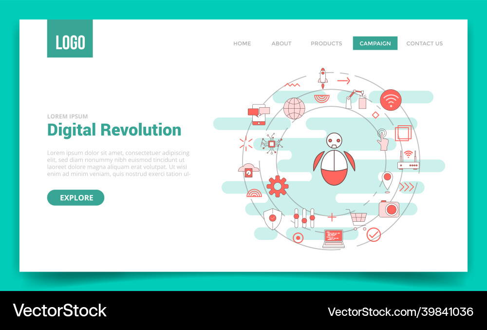 Digital revolution technology concept with circle Digital revolution technology concept with circle vector image