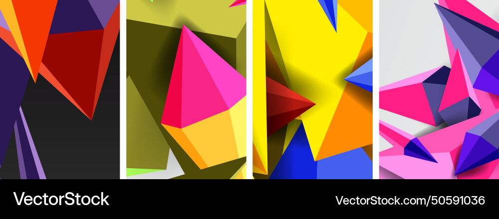 Dreieck abstrakte Konzepte Poster Set Dreieck abstrakte Konzepte Poster Set vektorbild