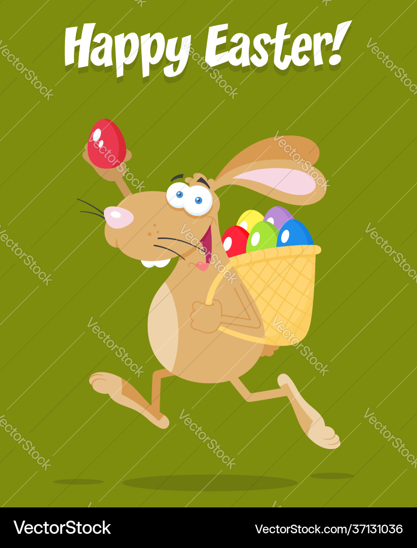 Easter rabbit cartoon character running Easter rabbit cartoon character running vector image