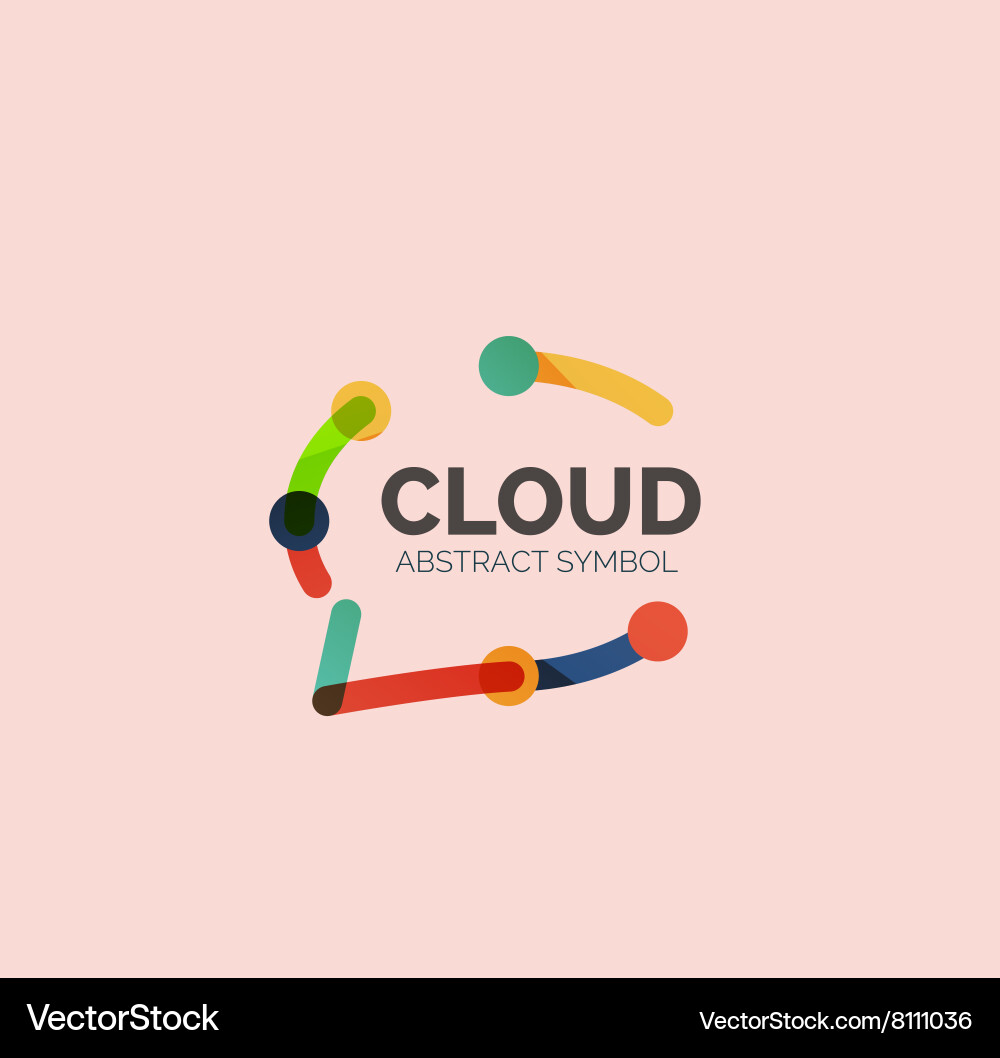 Flat linear design speech cloud logo talk bubble Vector Image