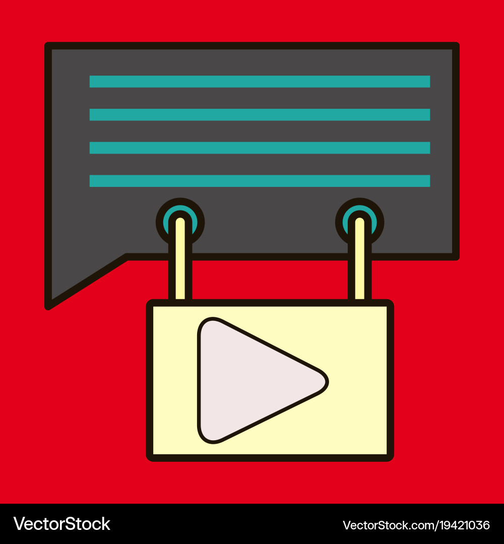 Flat media and social network concept with mobile Vector Image