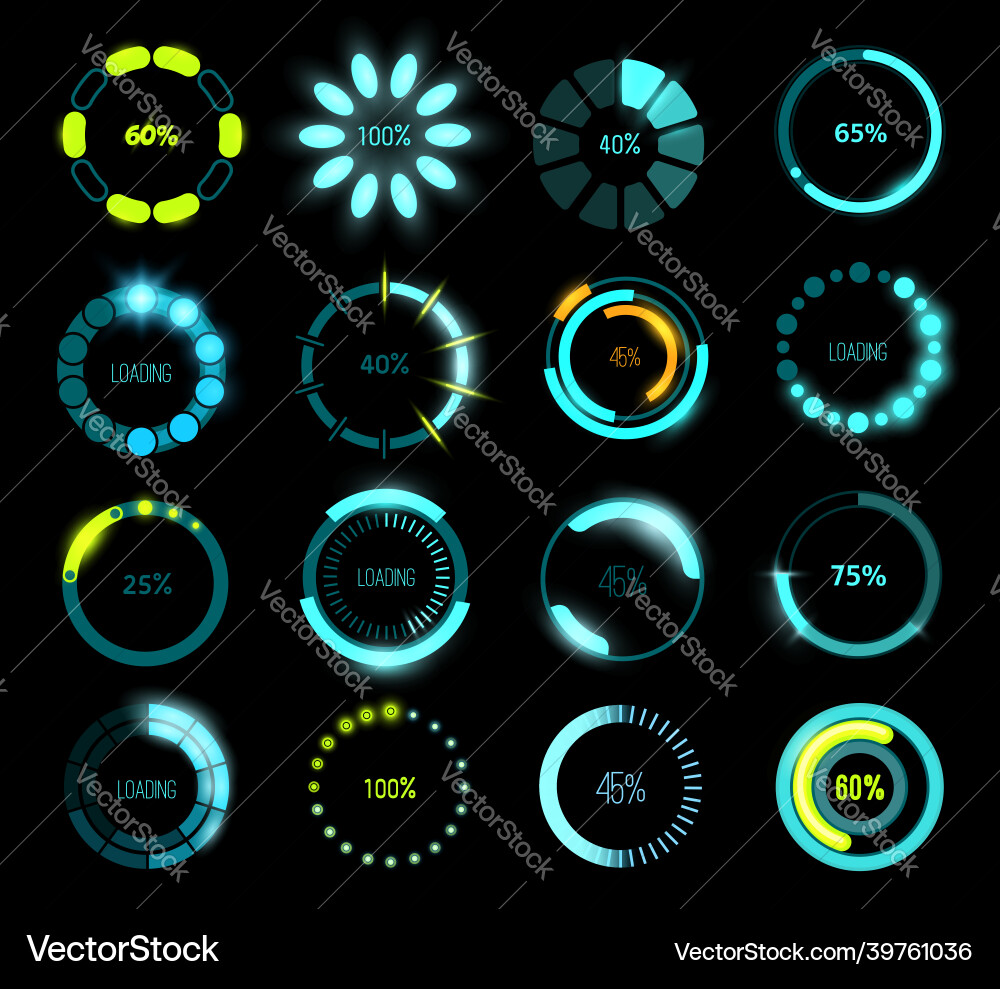 Futuristic Loading UI Vector Image