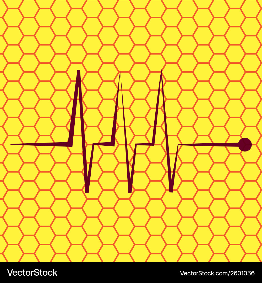 Heart rhythm flat modern web button and space vector image