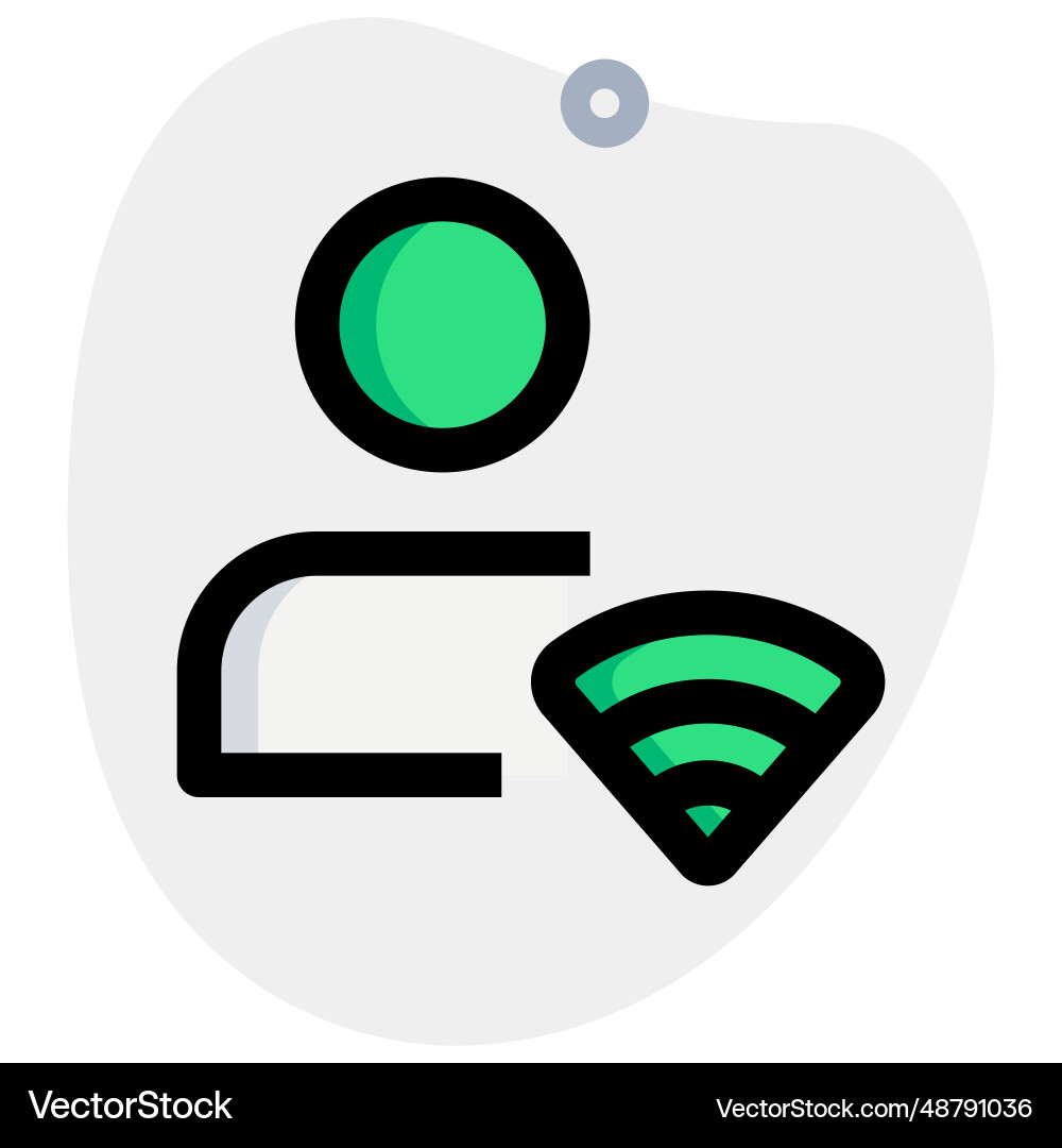 Individual using wireless service at workplace Vector Image