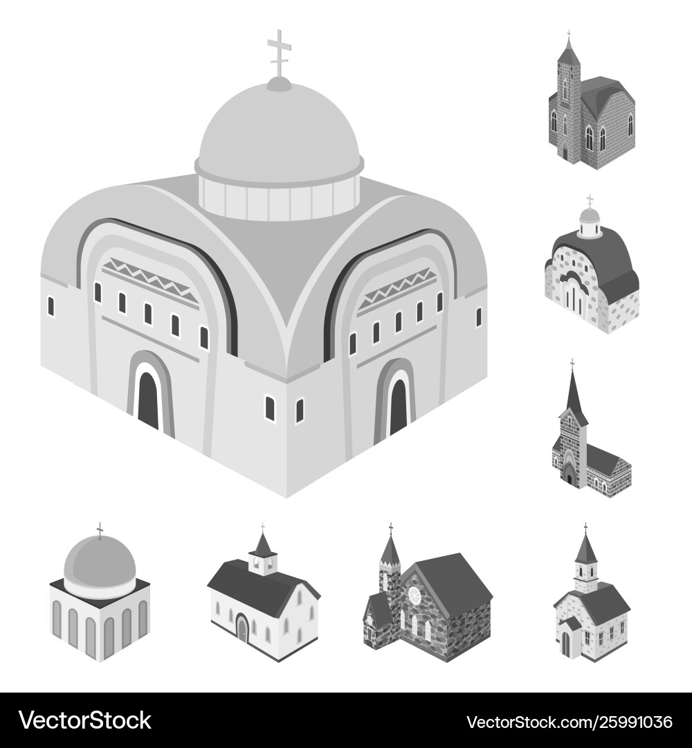 Isolated object landmark and clergy icon Isolated object landmark and clergy icon Vector Image