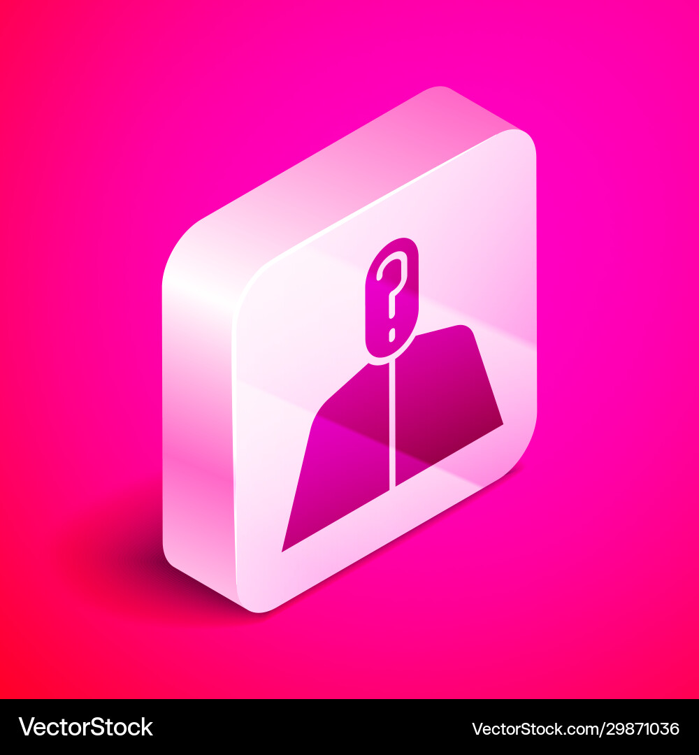 Isometric anonymous man with question mark icon vector image