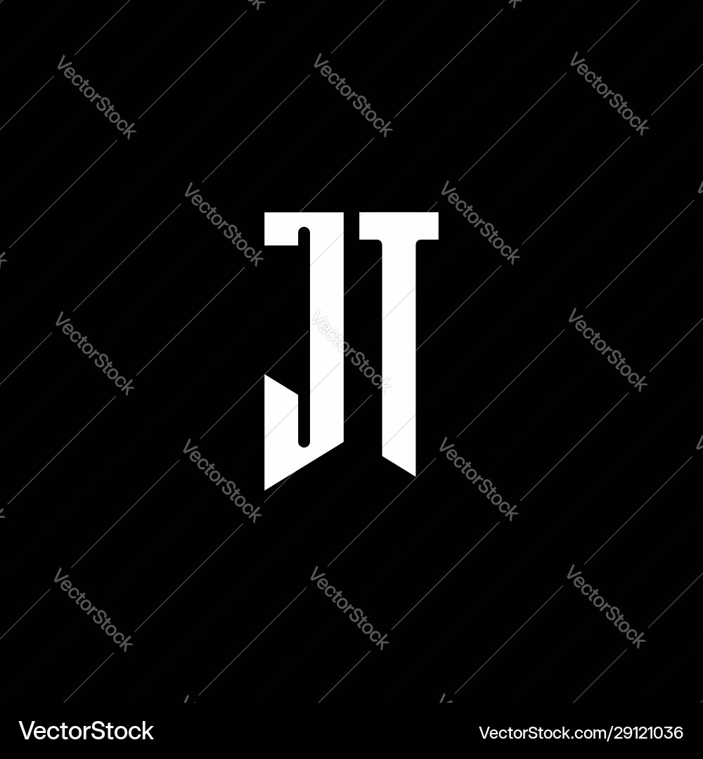 Jt logo monogram with emblem style isolated Jt logo monogram with emblem style isolated Vector Image
