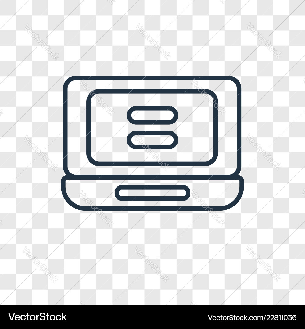 Laptop concept linear icon isolated Vector Image