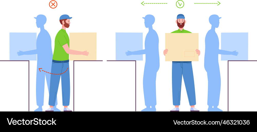 Load handling in workplace loadman proper Load handling in workplace loadman proper vector image