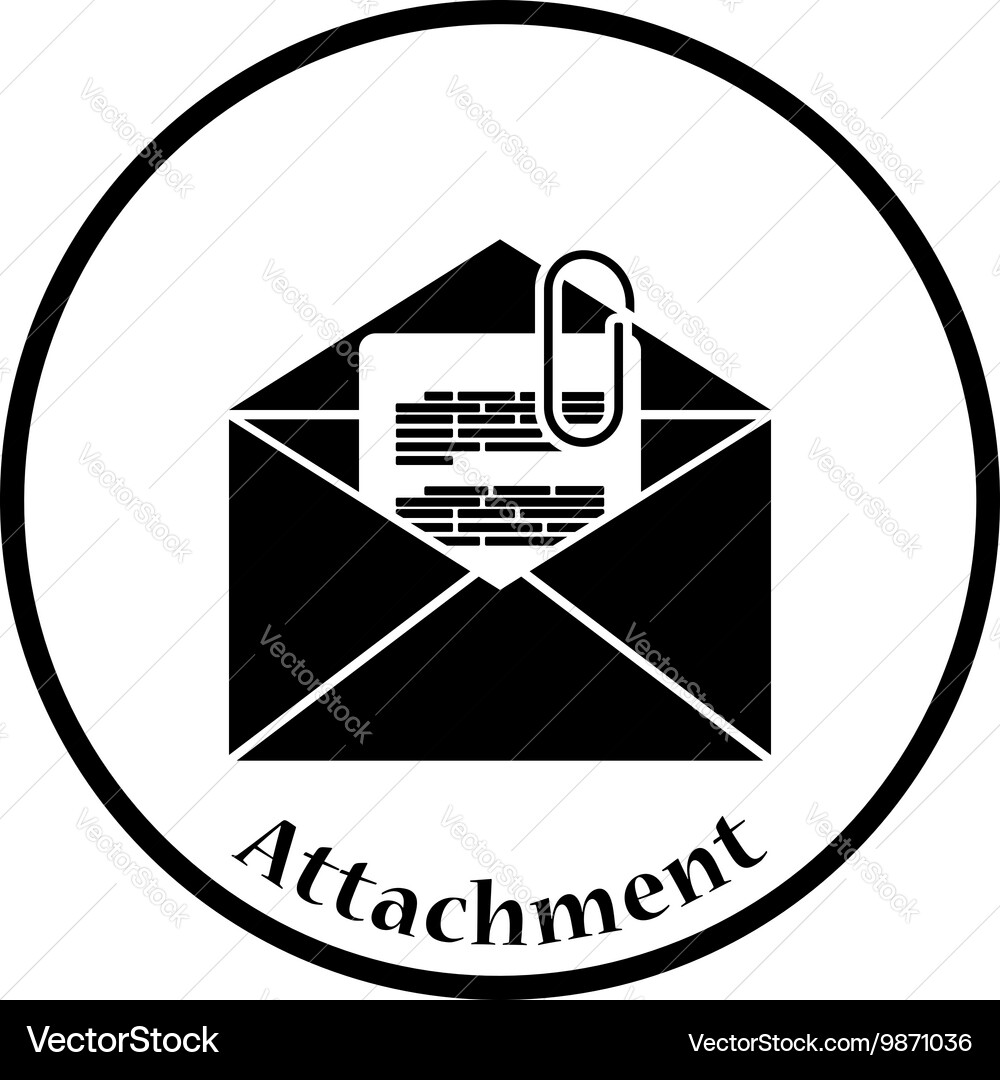 Mail with attachment icon vector image