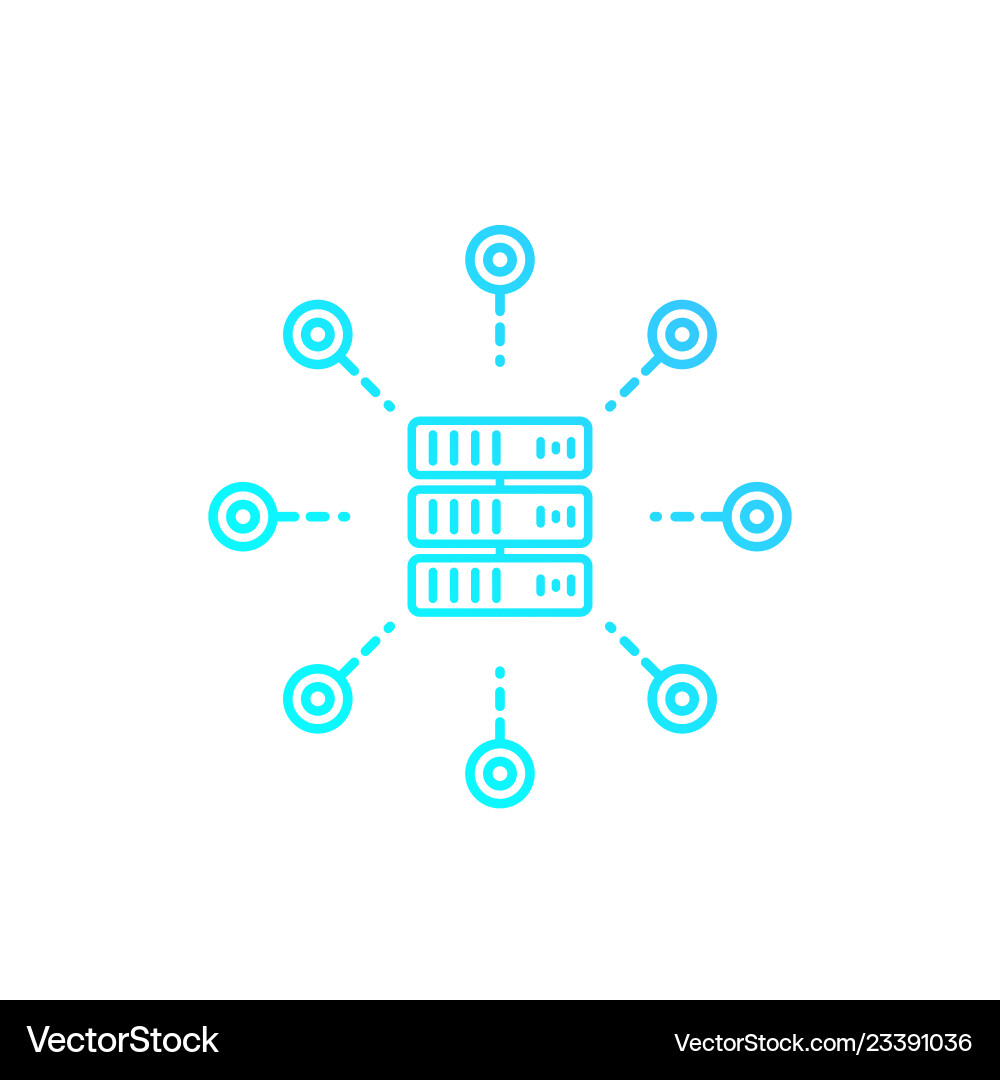 Mainframe server hosting service linear icon Mainframe server hosting service linear icon vector image