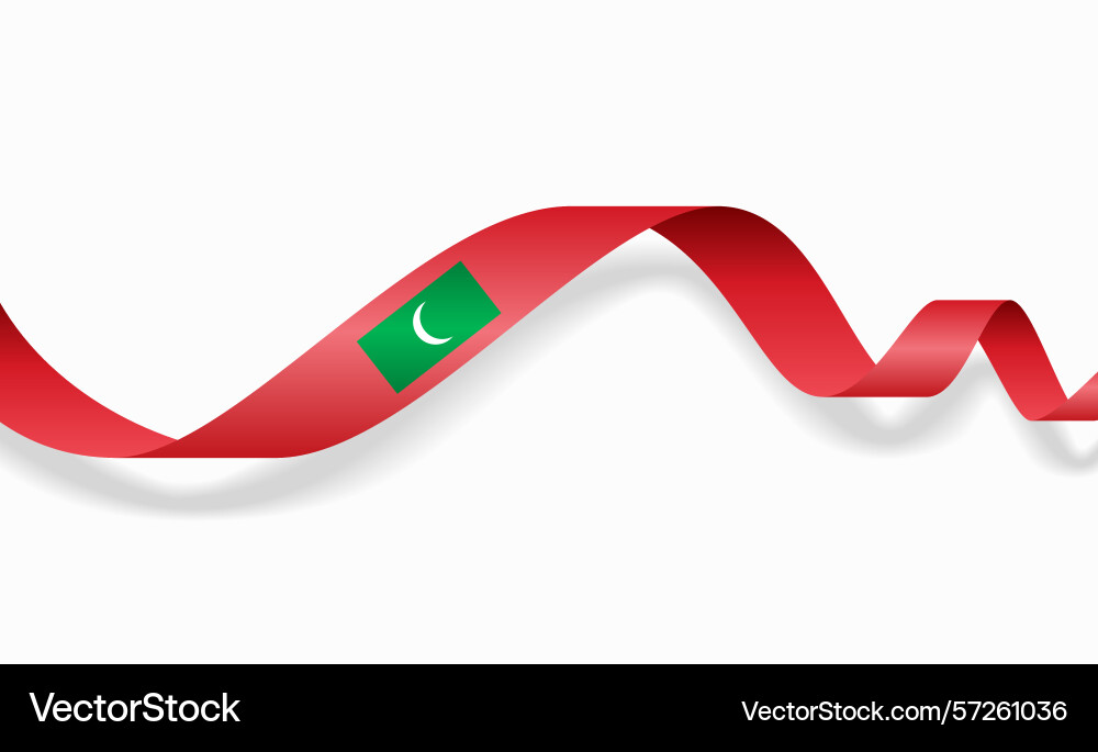 Maldives flag wavy abstract background Vector Image