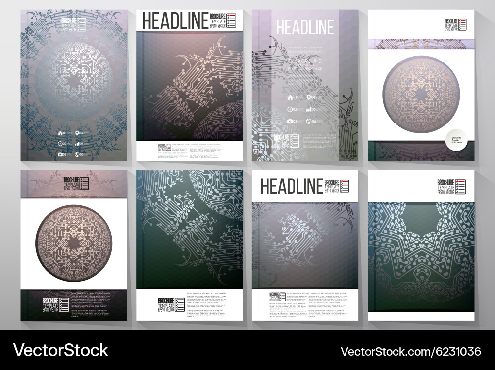 Microchip Business & Science Templates vector image