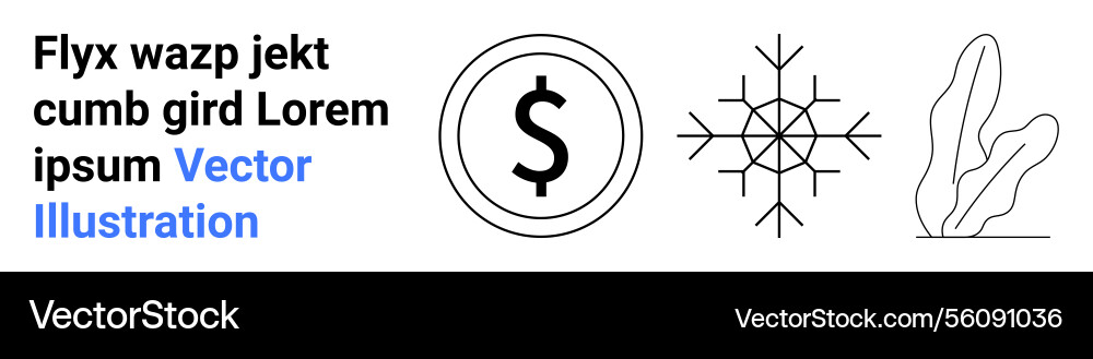 Minimalistic dollar sign geometric snowflake Minimalistic dollar sign geometric snowflake vector image