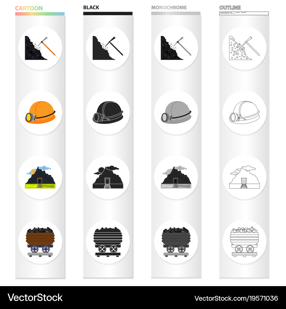 Mining equipment tools and other web icon Vector Image