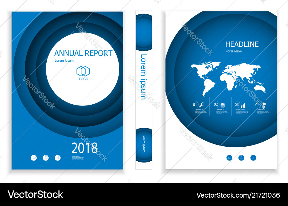 Modern deep blue circle business brochure design Vector Image