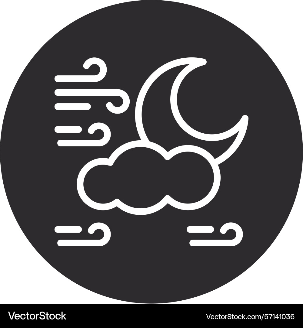 Moon inverted circle black Vector Image