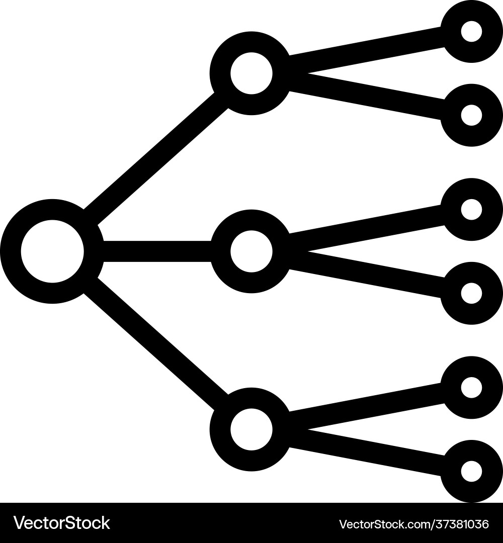 Neural network line icon sign Neural network line icon sign vector image