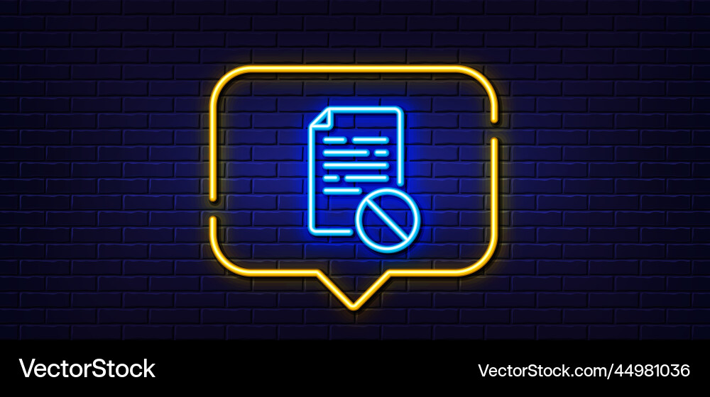 Not allowed document line icon no file sign neon Not allowed document line icon no file sign neon vector image