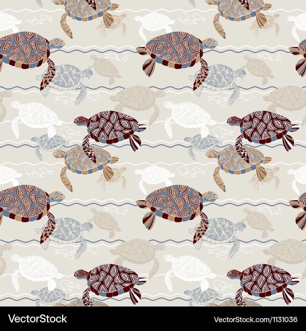 Ocean Wave Pattern - Seamless Tile vector image