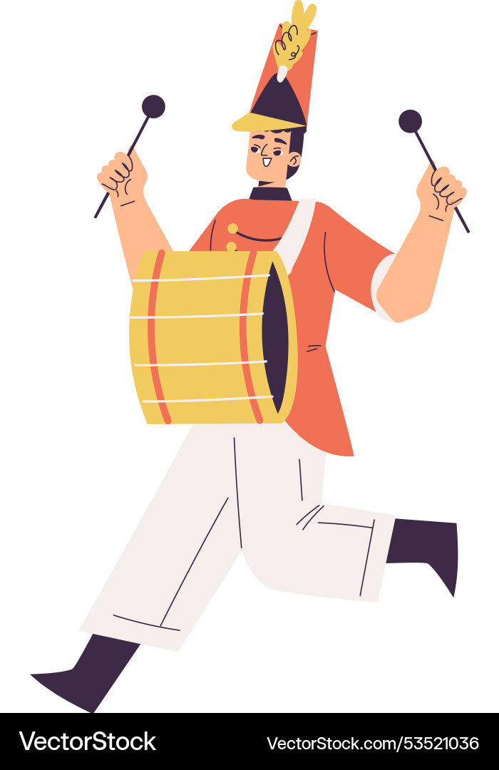 Orchestra with marching man character in red Vector Image