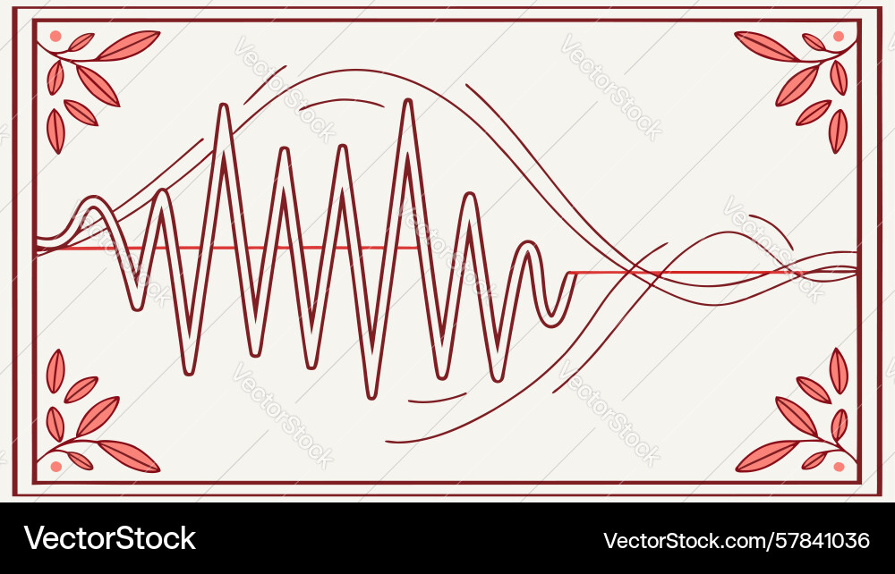 Ornate frame with abstract wave patterns design Vector Image