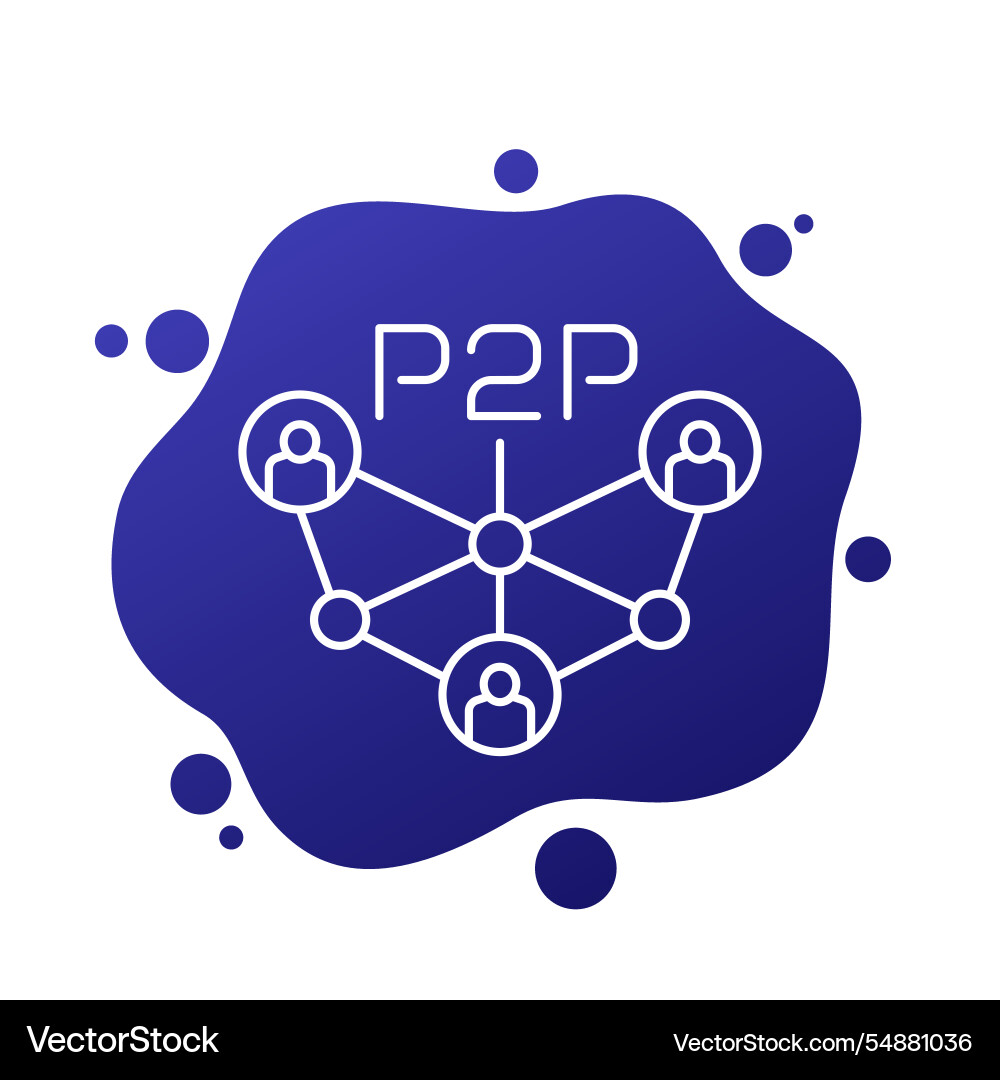 P2p icon peer-to-peer line design Vector Image
