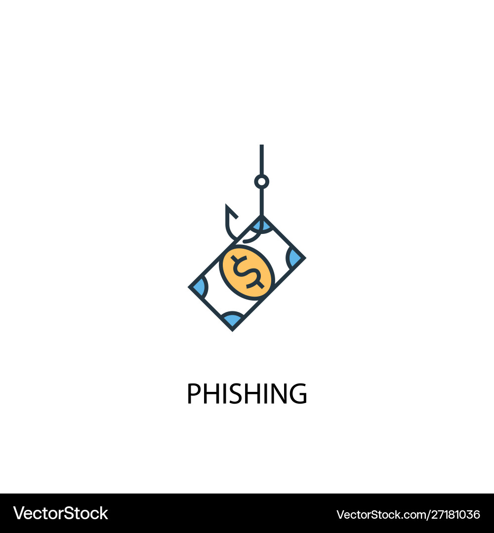 Phishing concept 2 colored line icon simple vector image