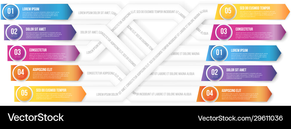 Plexiform infographic arrows pointed Plexiform infographic arrows pointed vector image