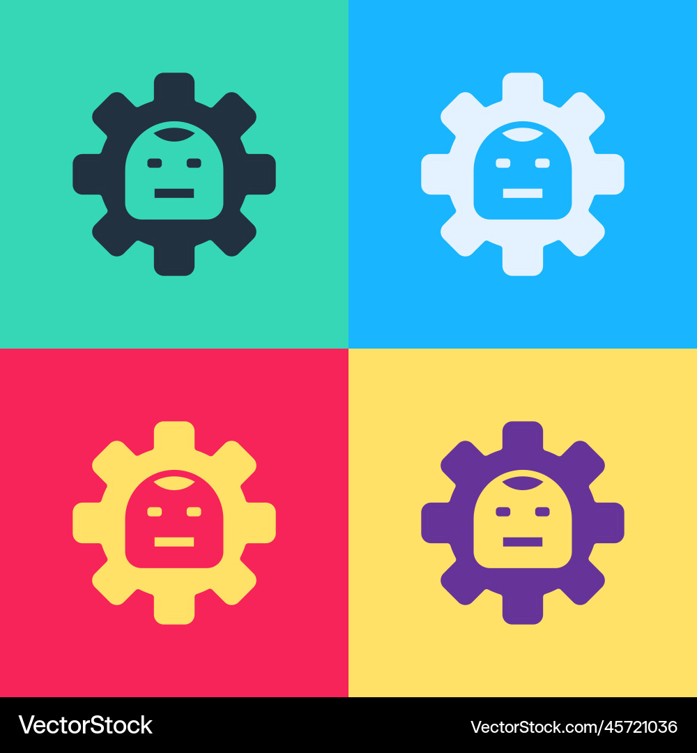 Pop art robot icon isolated on color background Pop art robot icon isolated on color background vector image