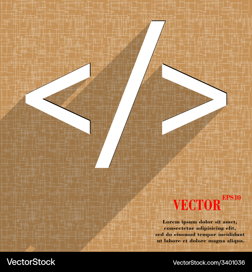 Programming code icon symbol flat modern web vector image