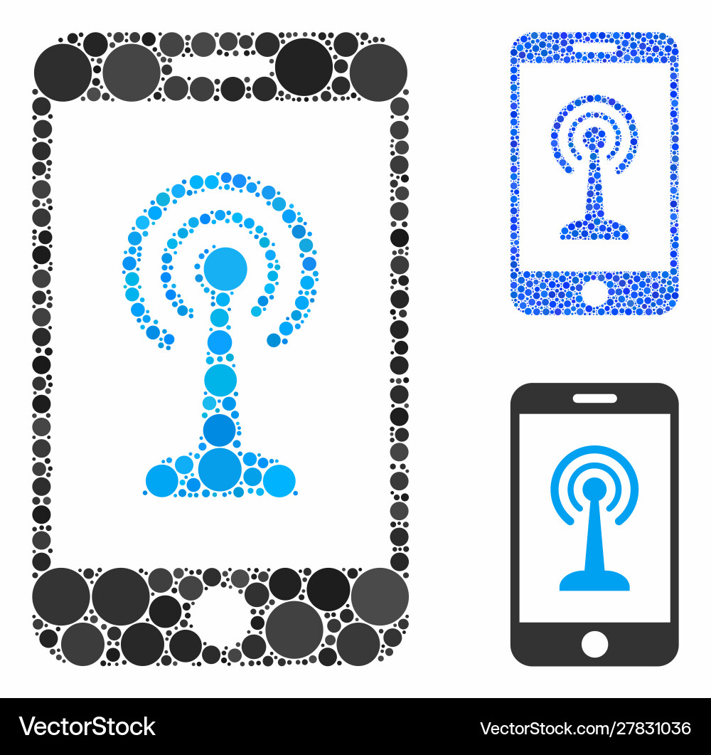 Radio control smartphone composition icon round Radio control smartphone composition icon round vector image