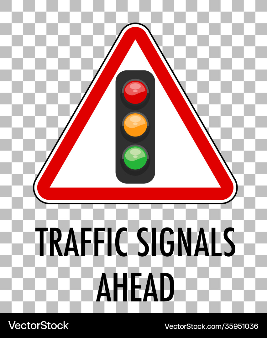 Red traffic sign on transparent background Vector Image