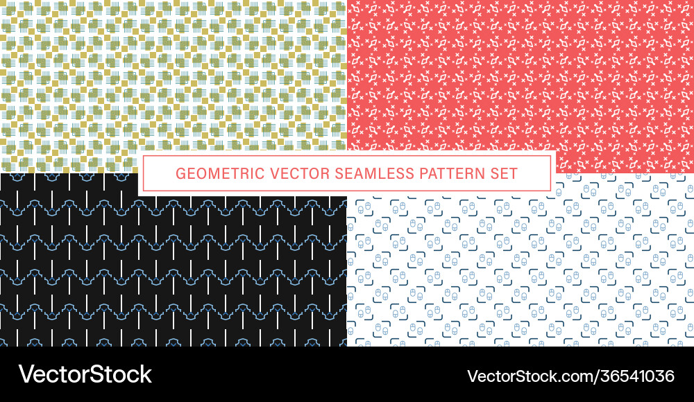 Set geometrical seamless pattern background Vector Image