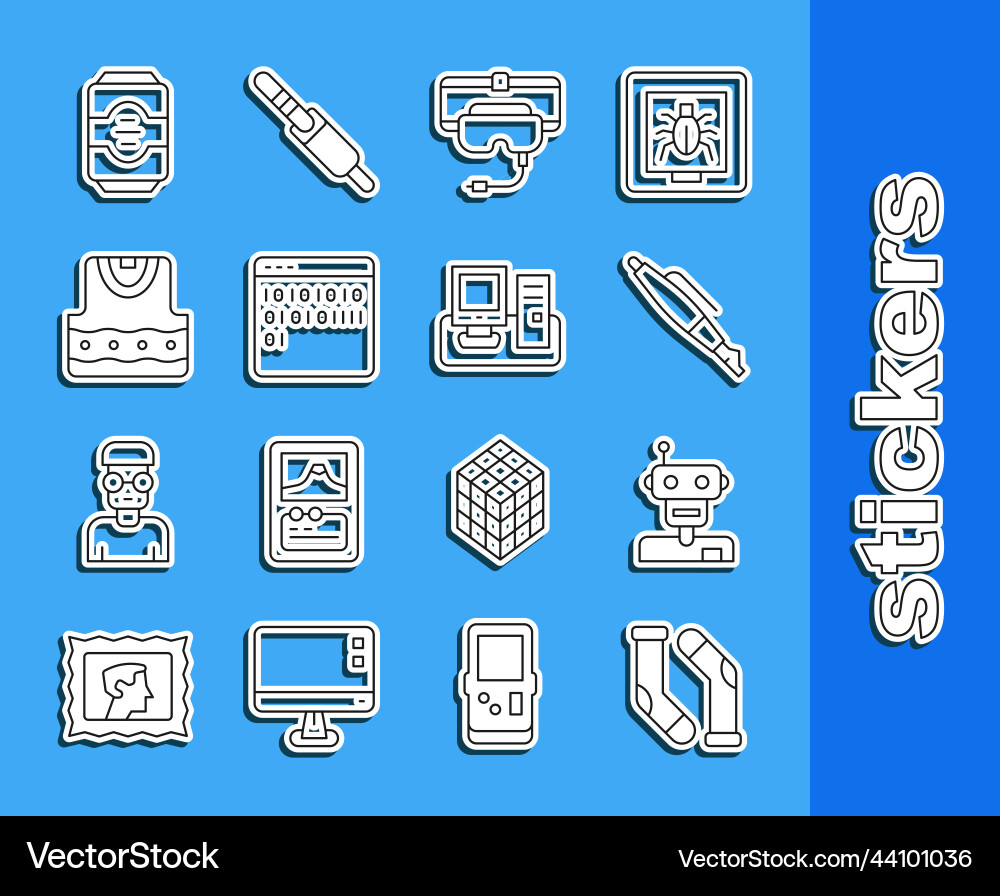 Set line socks robot fountain pen nib virtual Set line socks robot fountain pen nib virtual vector image