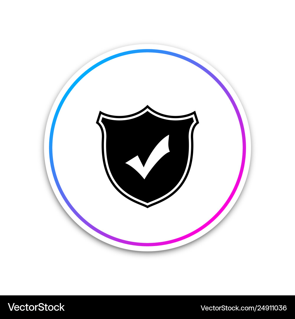 Shield with check mark icon isolated on white Vector Image