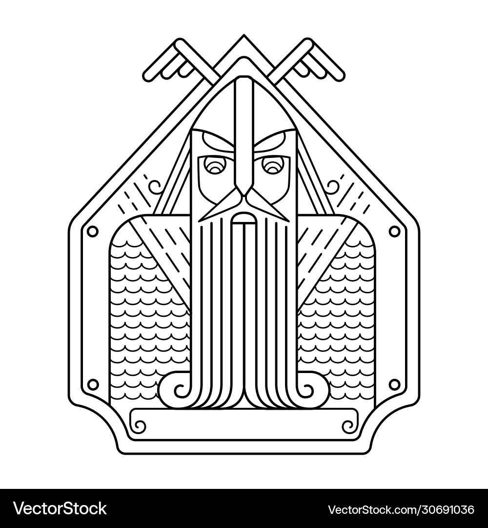 Sketch a man in chain mail and beard Sketch a man in chain mail and beard Vector Image