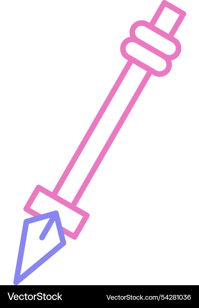 Spear line two colour icon Vector Image